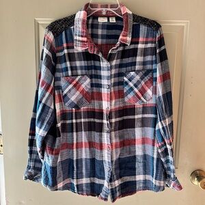 Westbound Red and Blue Plaid Shirt 2x